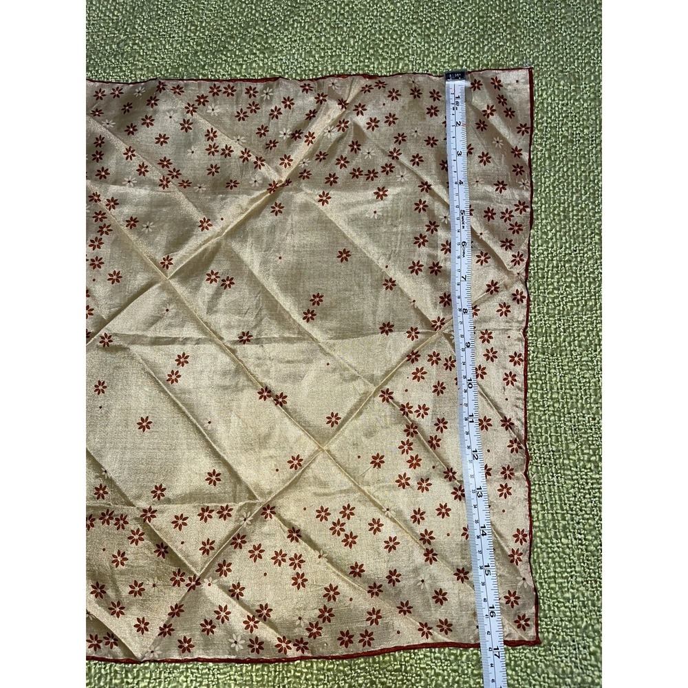 silk scarves lot of‎ 3 , 1 handrolled scarf , ocean , geometric , floral - Picture 8 of 15